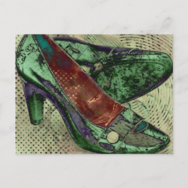 Postal zapatos verdes (Anverso)