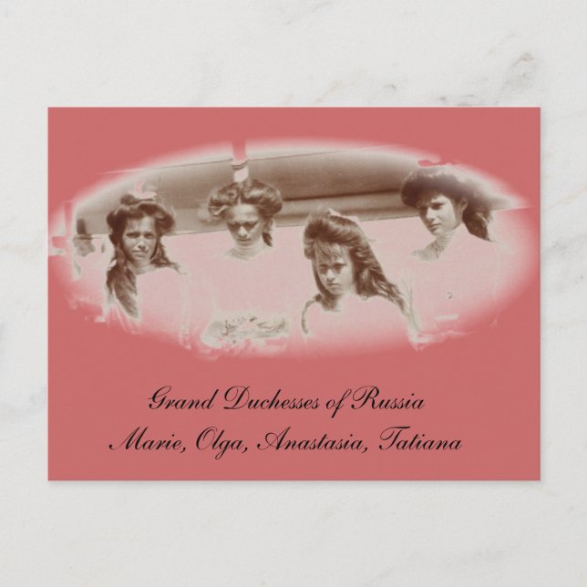 Postal Zar de las hijas OTMA Romanov Rusia #267 (Anverso)