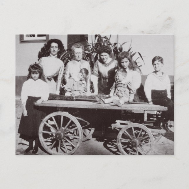 Postal Zar Infantil: Marie, Anastasia y Alexis Romanov (Anverso)