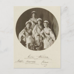 Postal Zar infantil OTMA y Alexis Romanov Rusia