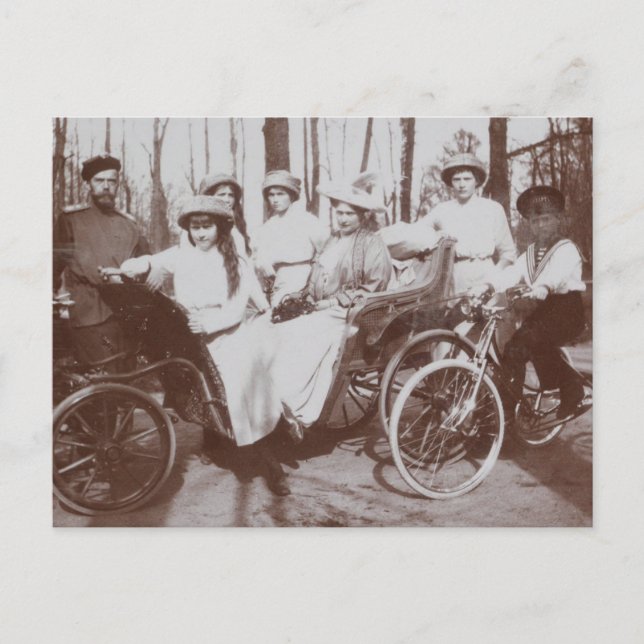 Postal Zar Nicolás de Rusia, la familia real Romanov (Anverso)