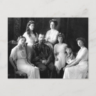 Postal Zar y Zarina de Rusia con los niños OTMA-A