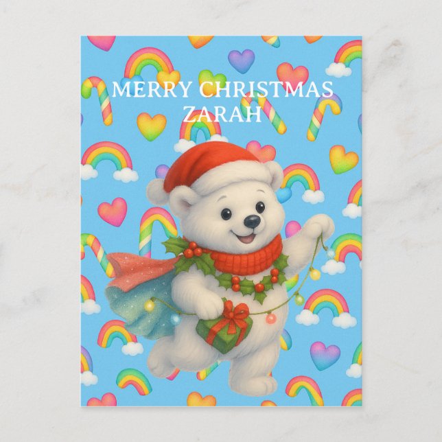 Postal Zarah the Dancing Polar Bear — Kids’ Christmas  (Anverso)