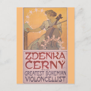 Postal Zdenka Cerny poster por Alphonse Mucha