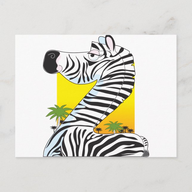 Postal Zebra Alphabet Animal (Anverso)