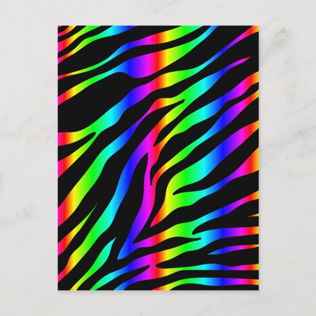 Postal zebra arco iris (Anverso)