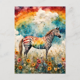 Postal Zebra arcoiris