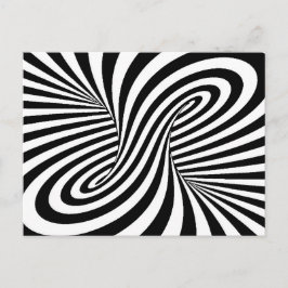 POSTAL ZEBRA BLANCA NEGRA PLANCHA PATRONES ILUSIÓN ÓPTICA