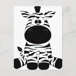 Postal Zebra Cute Animal Strips Jungle Safari Whimsical