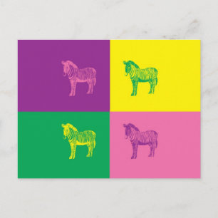 Postal Zebra de arte pop