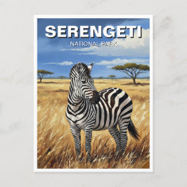 Postal Zebra del parque nacional de Tanzania Serengeti