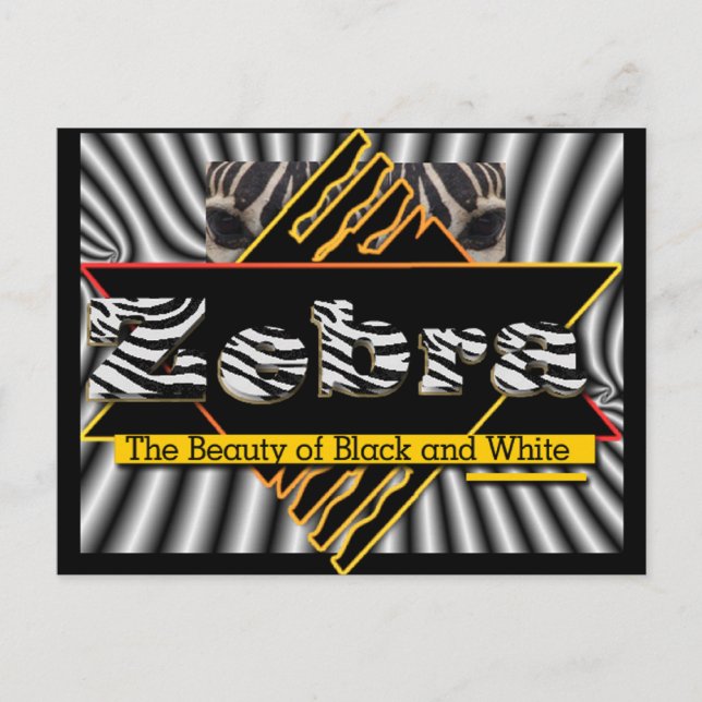 POSTAL ZEBRA ~ LA BELLEZA DE BLANCO Y NEGRO (Anverso)