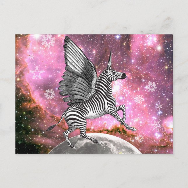 Postal Zebra Pegasus de Unicorn (Anverso)