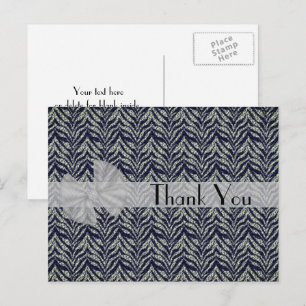 Postal Zebra Stripes Black Y Silver Gracias Postcard