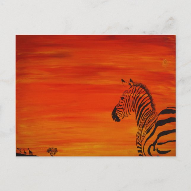 Postal Zebra Sunset (Anverso)