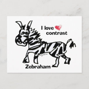Postal Zebraham- Amo el contraste