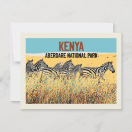 Postal Zebras en Kenia, Parque Nacional Aberdare