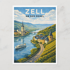 Postal Zell Germany Vintage Travel Art