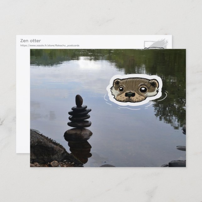 Postal Zen Otter (color) (Anverso / Reverso)
