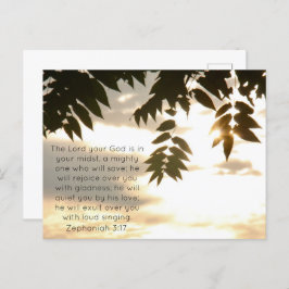 Postal Zephaniah 3:17 Sunrise Postcard