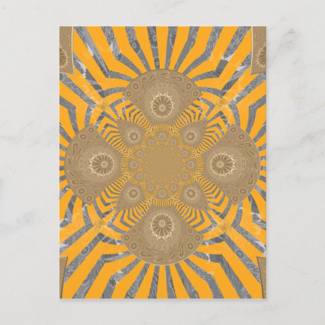Postal Zephyr dorado: Elegancia en amarillo dorado y crom (Anverso)
