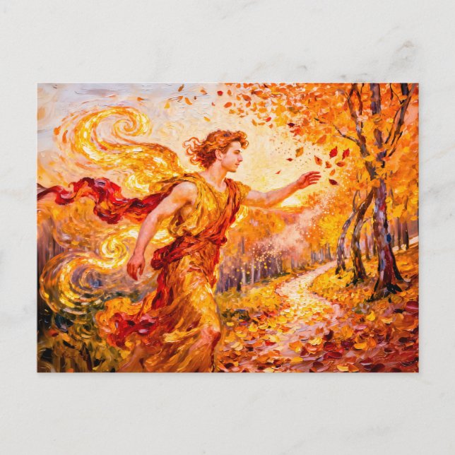 Postal Zephyros God of the Western Wind from Greek Mythol (Anverso)