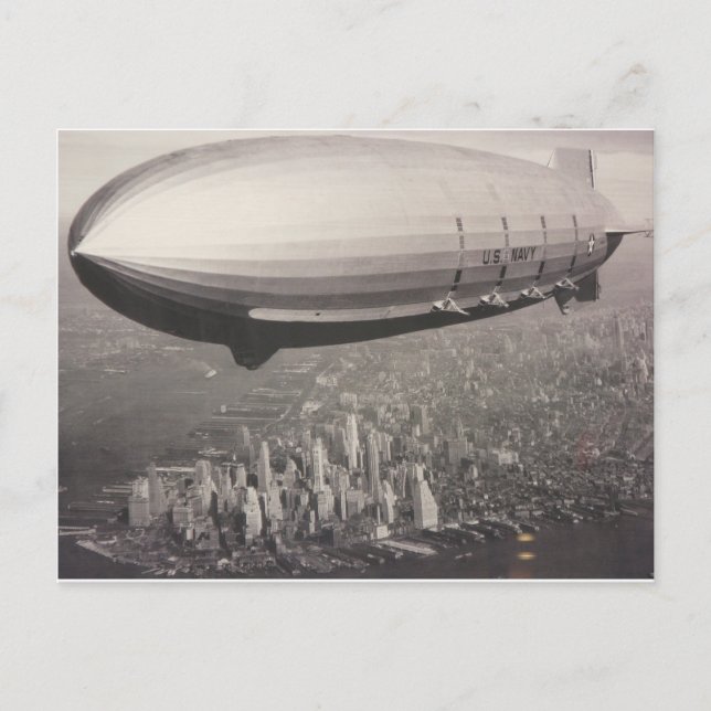 Postal Zeppelin sobre la ciudad de Nueva York (Anverso)