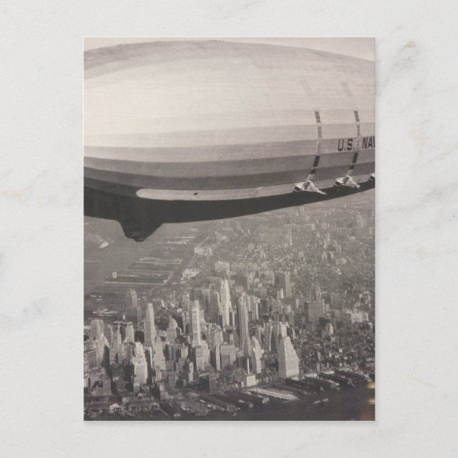 Postal Zeppelin sobre la ciudad de Nueva York (Anverso)