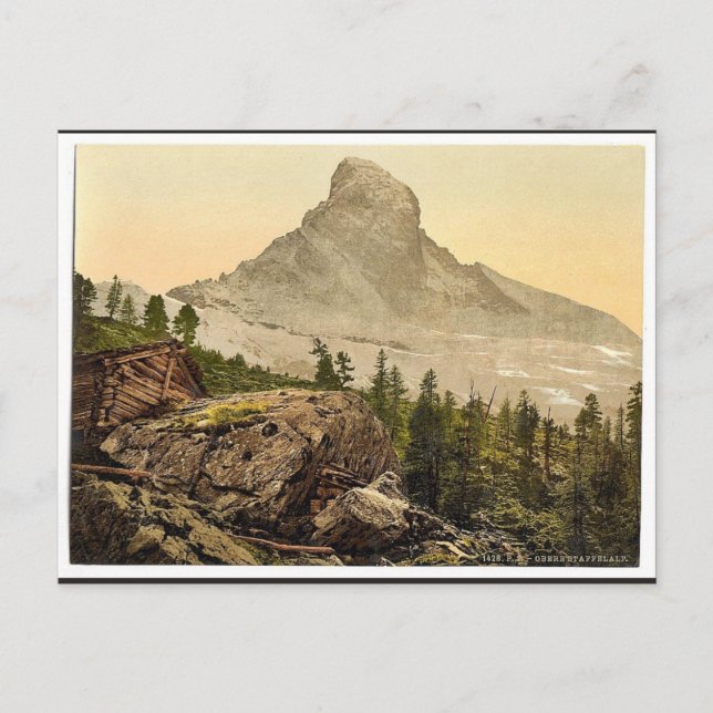 Postal Zermatt, Escala Superior de Personal, con Matterho (Anverso)