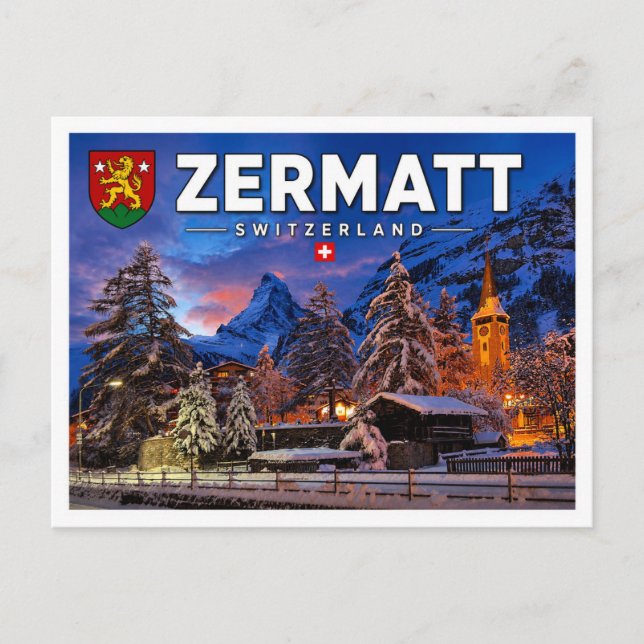 Postal Zermatt - Matterhorn - Suiza (Anverso)