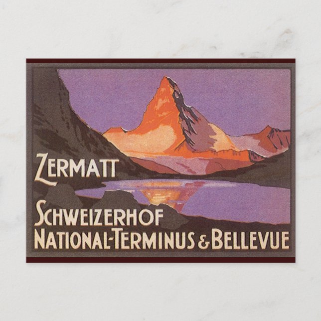 Postal Zermatt Suiza (Anverso)