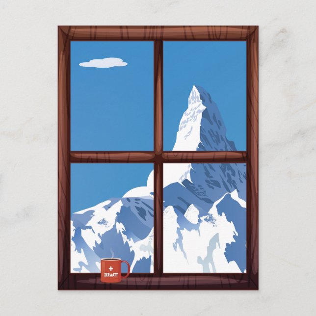 Postal Zermatt, Suiza (Anverso)