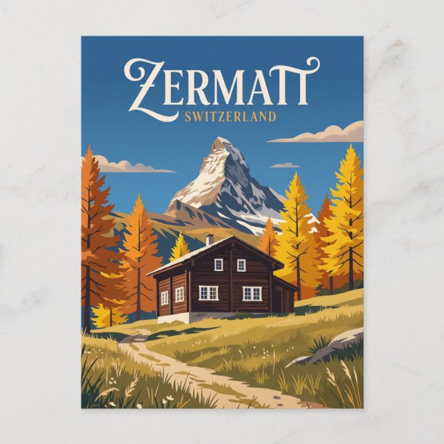 Postal Zermatt Suiza (Anverso)