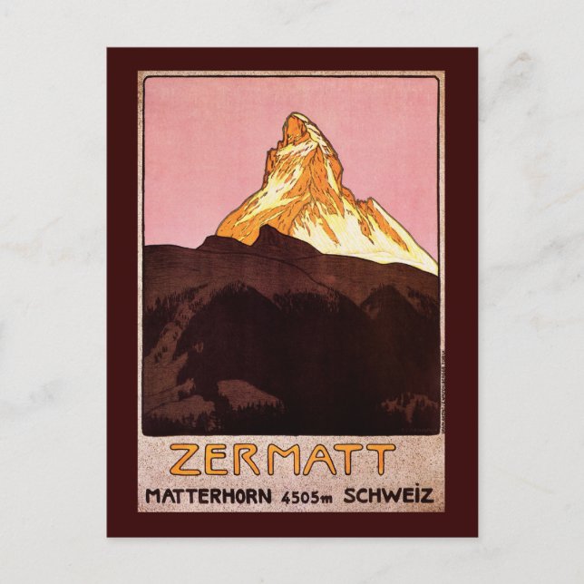 Postal Zermatt Suiza (Anverso)