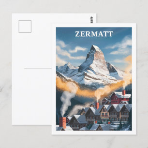 Postal Zermatt Suiza Famoso lugar de viaje