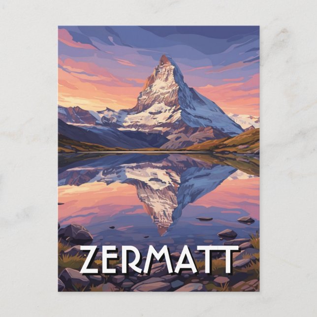Postal Zermatt Suiza Matterhorn (Anverso)