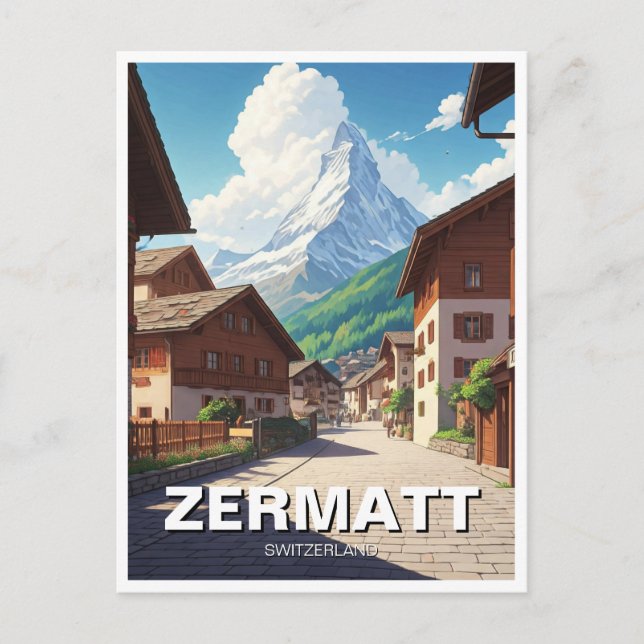 Postal Zermatt Suiza Matterhorn (Anverso)