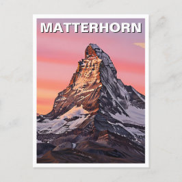 Postal Zermatt Suiza Matterhorn Sunset