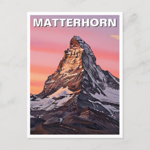 Postal Zermatt Suiza Matterhorn Sunset