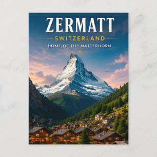 Postal 🏔️ Zermatt Suiza Matterhorn Viajes Decoración ❄️