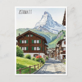 Postal Zermatt Suiza Viaje Matterhorn