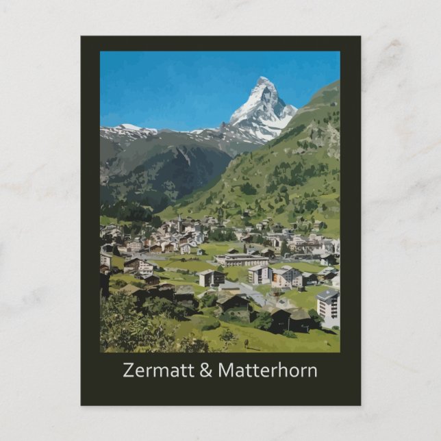 Postal Zermatt y Monte Matterhorn (Anverso)