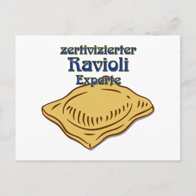 Postal Zertivizierter Ravioli Experte Pasta Zitat  (Anverso)