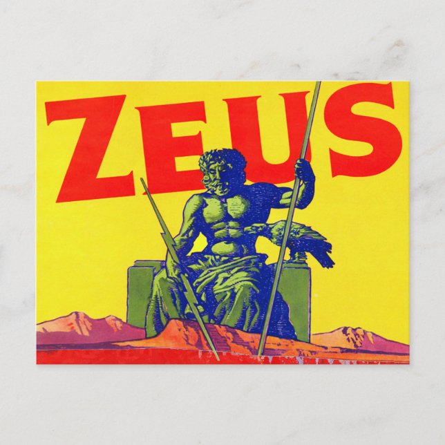 Postal Zeus - Diseño de afiches vintage (Anverso)