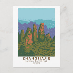 Postal Zhangjiajie National Forest China Travel Art Retro