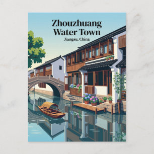 Postal Zhouzhuang Pueblo Acuático China