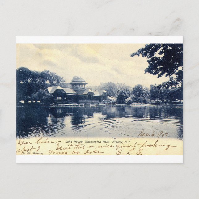 Postal ZHR0039 1907 Vintage Washington Park, Albany (Anverso)