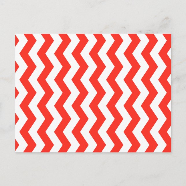 Postal Zig Zag rojo y blanco (Anverso)