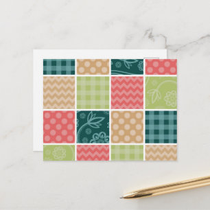 Postal Zigzag, Chevron, Cuadros, Lunares, Patchwork