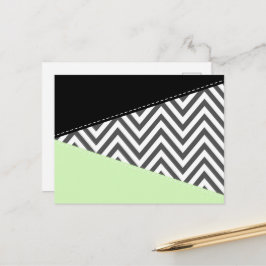 Postal Zigzag gris, Chevron gris, Patrón de zigzag, Menta